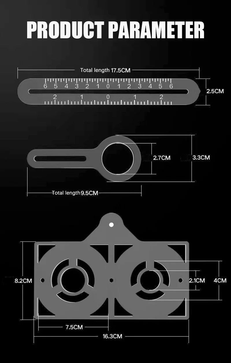 12/9/6 Aluminium Alloy Multi Angle Ruler Finder Measuring Ruler Perforated Mold Template Tool For Locator Drill Guide Tile Hole