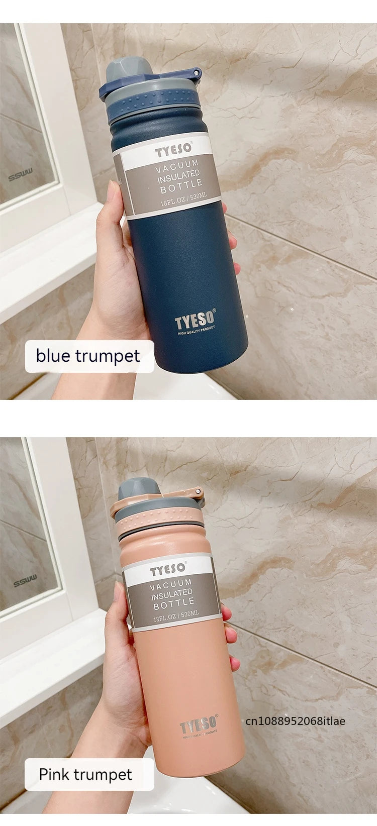 Tyeso Car Insulated Cup Stainless Steel Thermos Bottle Keeps Cold and Heat Thermal Mug Sport Vacuum Flask Travel Water Bottle