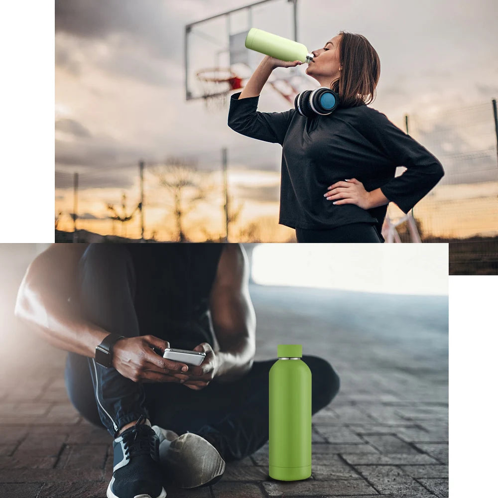 500ML Stainless Steel Thermos Bottle Sports Water Bottle Cold and Hot Thermal Mug Portable Insulated Cup Gym Water Kettle