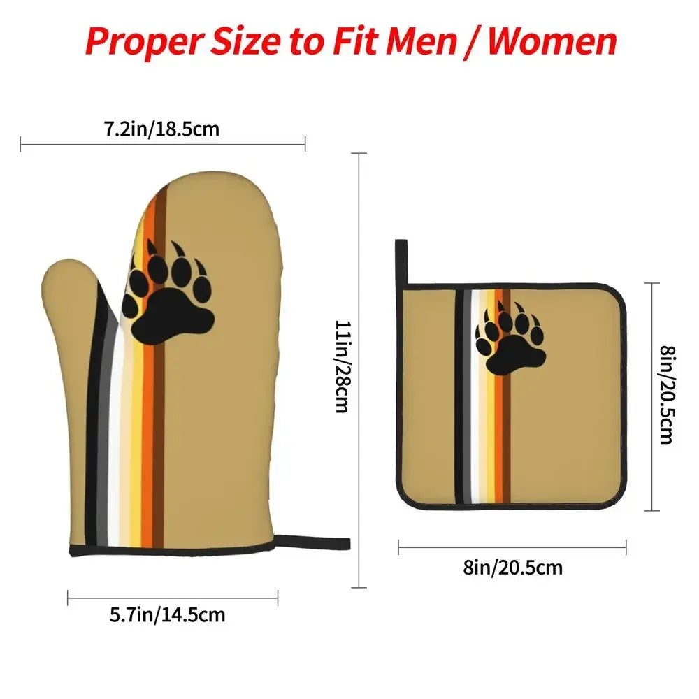 Bear Paw Pride Oven Mitts and Potholders 4pcs.