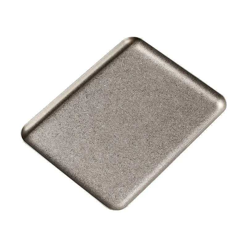 Retro 304 Stainless Steel Antique Square Steak Tray Creative Restaurant Display Dessert Barbecue Plate