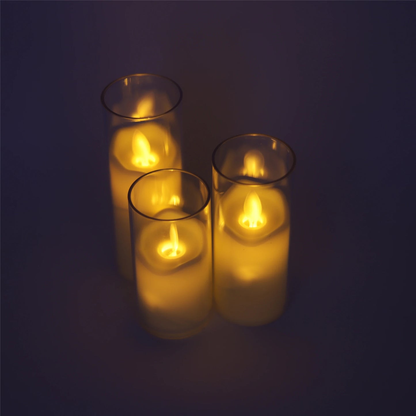 6Pcs Led Flameless Electric Candles Lamp Acrylic Glass Battery Flickering Fake Tealight Candle Bulk for Wedding Christmas