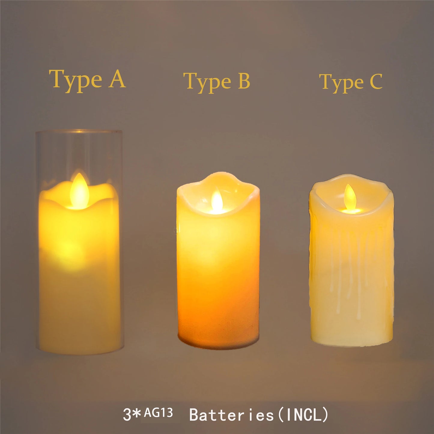 6Pcs Led Flameless Electric Candles Lamp Acrylic Glass Battery Flickering Fake Tealight Candle Bulk for Wedding Christmas