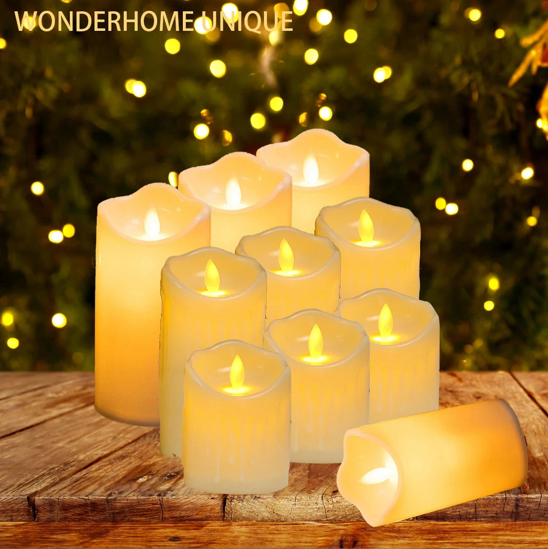 6Pcs Led Flameless Electric Candles Lamp Acrylic Glass Battery Flickering Fake Tealight Candle Bulk for Wedding Christmas