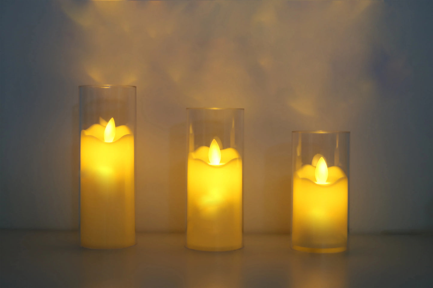 6Pcs Led Flameless Electric Candles Lamp Acrylic Glass Battery Flickering Fake Tealight Candle Bulk for Wedding Christmas