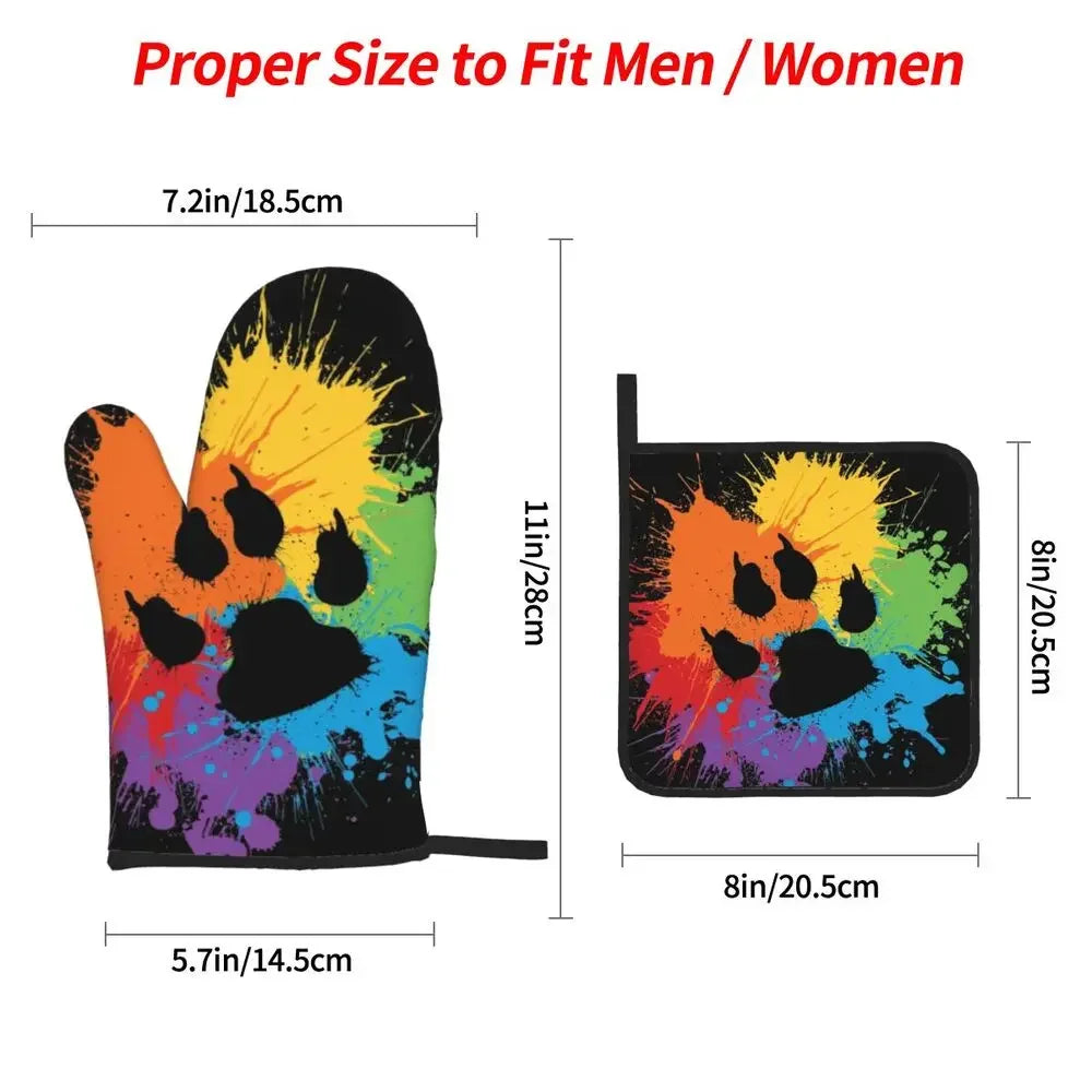 Bear Paw Pride Oven Mitts and Potholders 4pcs.