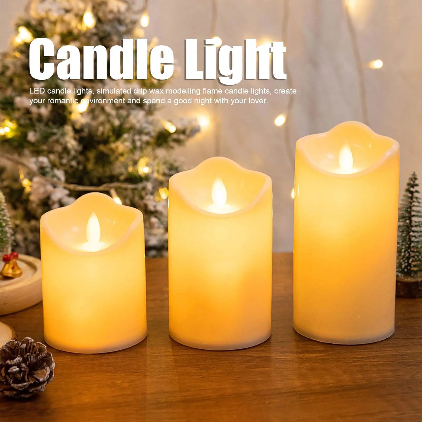 6Pcs Led Flameless Electric Candles Lamp Acrylic Glass Battery Flickering Fake Tealight Candle Bulk for Wedding Christmas