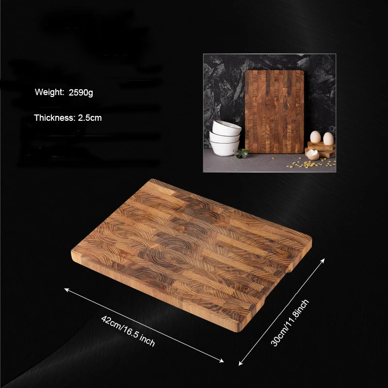 Large Size,High Quality Teak Wood Cutting Board:16.5*11.8 Inch/13.3*9.5 Inch,1 Inch Thick，Suitable