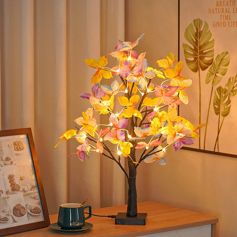 Tabletop Bonsai Tree Lights, Christmas Butterfly Tree Lamp,DIY Decorative LED Night Light, for Gift Party Holiday Home Decor