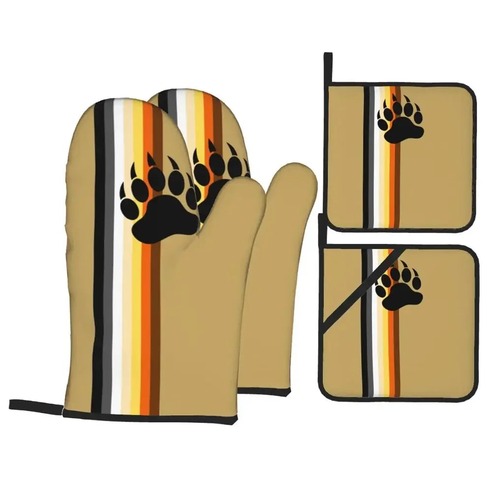 Bear Paw Pride Oven Mitts and Potholders 4pcs.