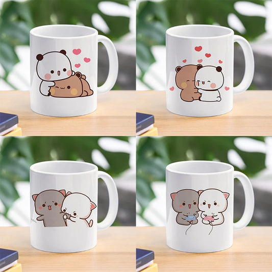 Panda Bear Bubu Dudu Coffee Milk Cup Mocha Cat Panda Bear Couple Creative Present Cute Gift Drinking Tea Cup Mugs