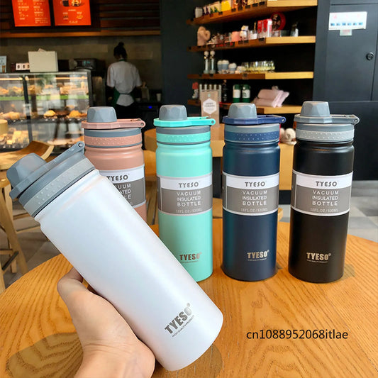 Tyeso Car Insulated Cup Stainless Steel Thermos Bottle Keeps Cold and Heat Thermal Mug Sport Vacuum Flask Travel Water Bottle