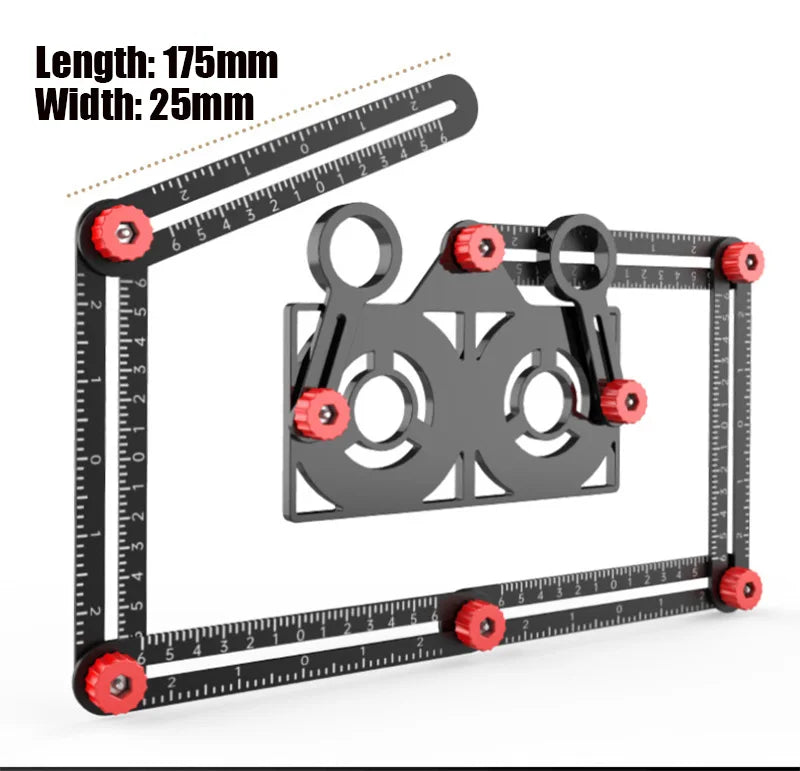 12/9/6 Aluminium Alloy Multi Angle Ruler Finder Measuring Ruler Perforated Mold Template Tool For Locator Drill Guide Tile Hole