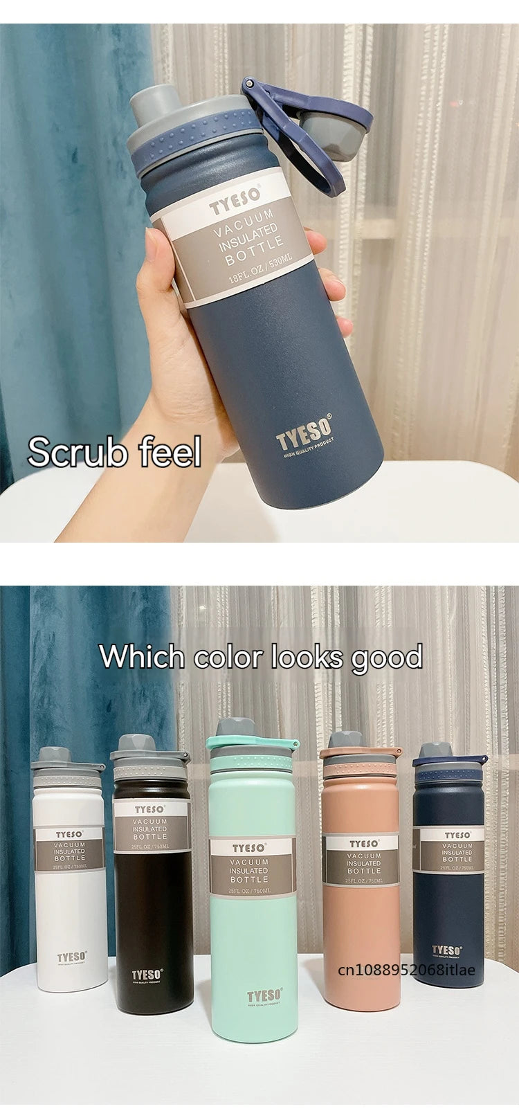 Tyeso Car Insulated Cup Stainless Steel Thermos Bottle Keeps Cold and Heat Thermal Mug Sport Vacuum Flask Travel Water Bottle